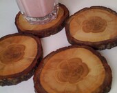 handmade oak wooden coasters . . . set of 4