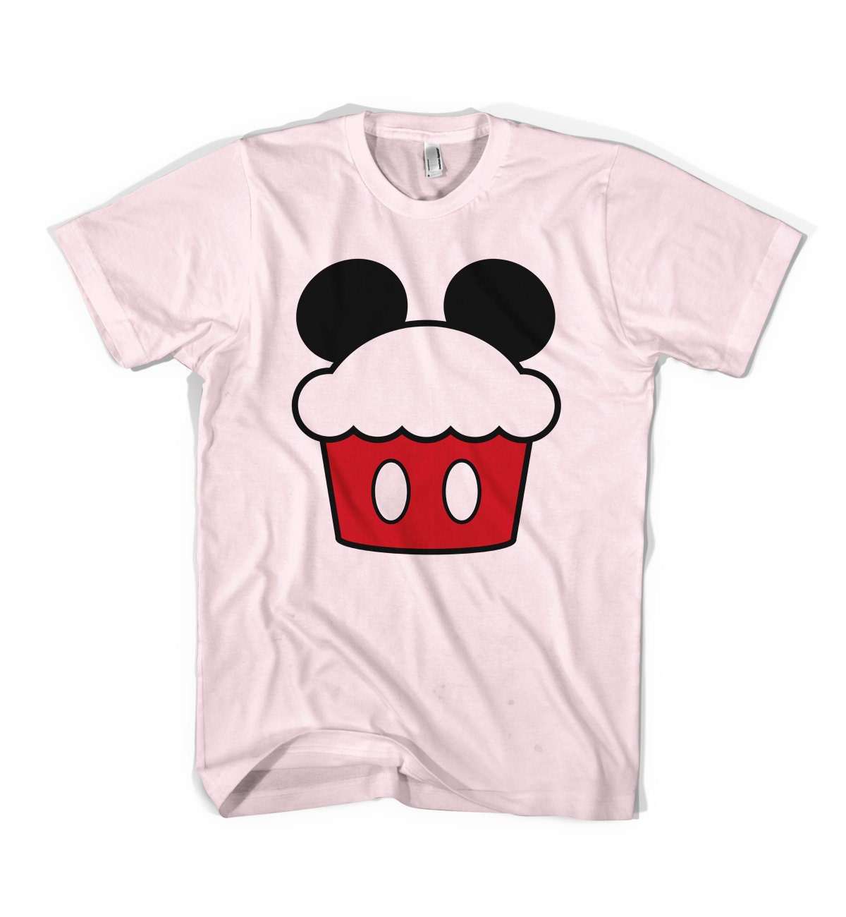 Mickey Cupcake T-Shirt - American Apparel Unisex Sizes S, M, L, XL - Custom Color