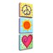 Girl's Room Decor PEACE LOVE & SUNSHINE, Three 5x5 acrylic canvas, Original Painting, Girls Room Wall Art, Nursery Decor, art for kids