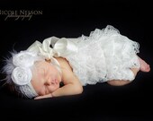 Newborn Ivory Lace Petti Romper by Ruby Blue inc. - Cotton NB (0-12 months)