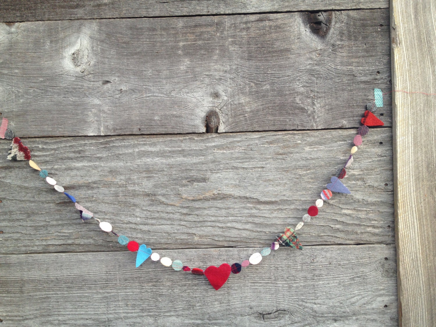 Wool Heart Garland  banner Valentine's Day