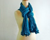 Bright Blue Summer Cotton Scarf