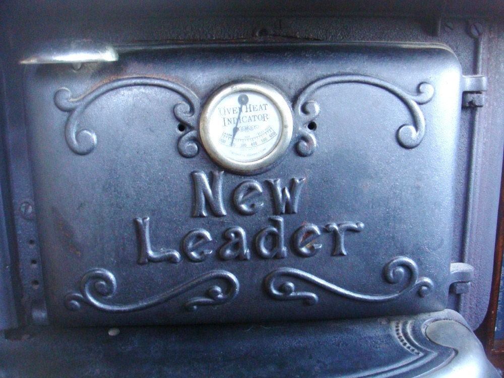 Vintage Antique Classic Cast Iron Kitchen Stove by New Leader - twirlswithpearls