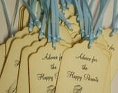 Baby Boy or Girl Advice for the Happy Parents Baby Shower Tags Set of 25 with your Choice of Ribbon Color