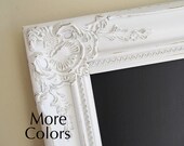 CHALKBOARD Wedding Chalkboard Distressed Decor Shabby Chic Framed Chalk Board Sign Magnet Board Ornate Cottage Nursery Kitchen - MORE COLORS