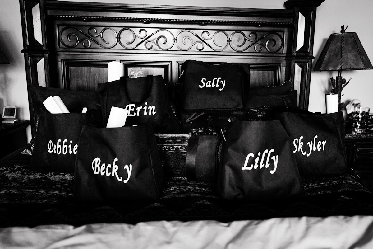 7 Monogrammed Bridesmaid Tote Bags Wedding Party Gifts Custom Made