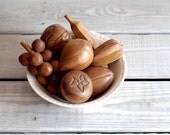 Vintage Wood Fruit Collection / Mid Century Decor