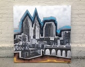 Cleveland Large Colorful Graffiti Painting 04 on Canvas 36 x 36