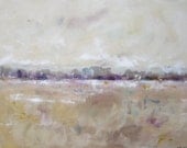 Large Abstract Landscape Cityscape Original Art -Butter Sea Meets City 40 x 30