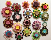Wool Felt Mix and Match Flowers 80 total - Random Colored 1936