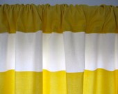Curtain, Valance, Window Curtain, Designer Gold Horizontal Striped Lined Valance