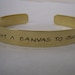 Brass Cuff Bracelet with Quote