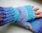 Hand Knit Women's  Wool Hand Warmers - Fingerless Gloves With Thumb -Warm and Soft - Beautiful Colors