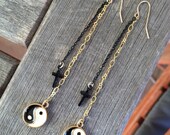 Yin Yang & Cross Earrings