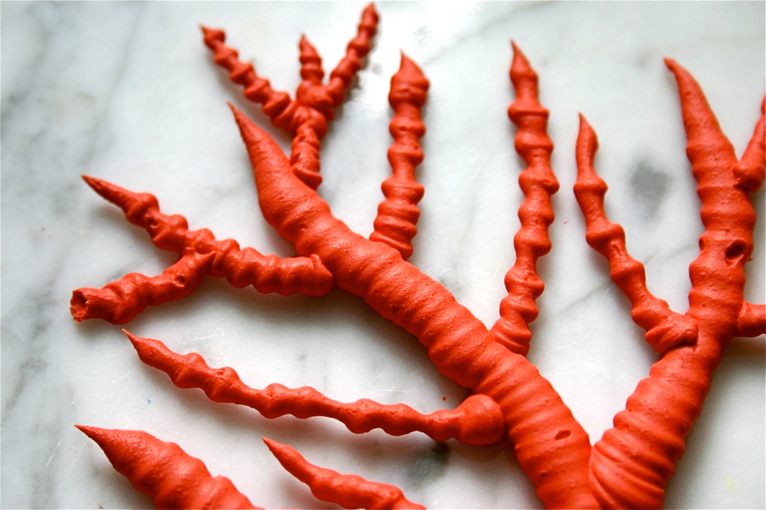 Edible Sugar Red Finger Coral - 9 pieces - Beach Wedding / Beach Event