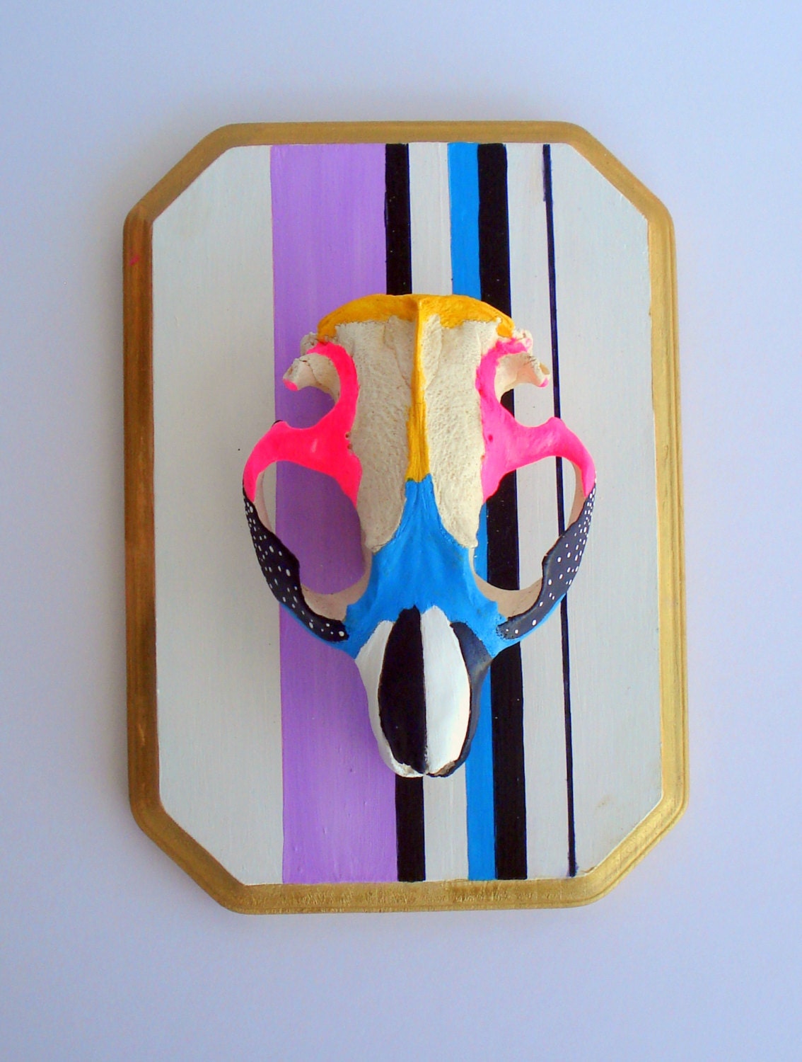 Skull Painting mounted on wood Hand painted