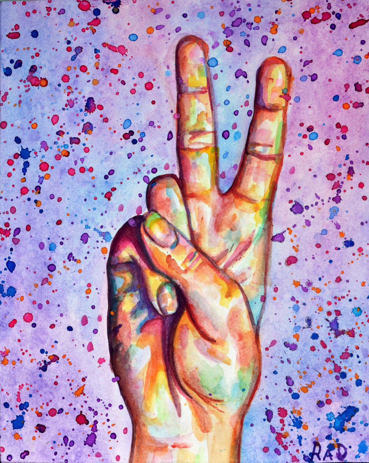 Original Painting - One Hand In Peace
