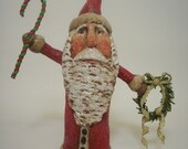 Primitive Paper Mache Folk Art Santa