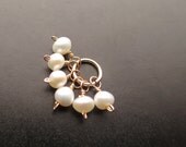 Ivory Pearl Cluster - 14k gold fill wire wrapped Interchangeable bracelet charm and necklace pendant