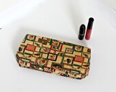 1950s Clutch- Paris, Peqi, Accordion, Green, Cream, Mad Men, Pinup, Red, 60s, Betty Draper