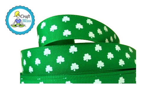 New Shamrock 7/8" Green Ribbon by the Yard St Patricks Day Clover Lucky Trim Il_570xn