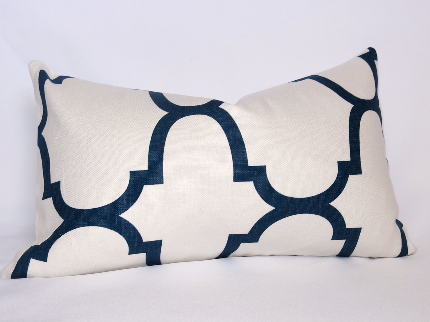 12x20 inch - Kravet Riad Designer Pillow - Navy and Off White - Indigo - Decorative Pillow - Throw Pillow - Linen Pillow - Lumbar