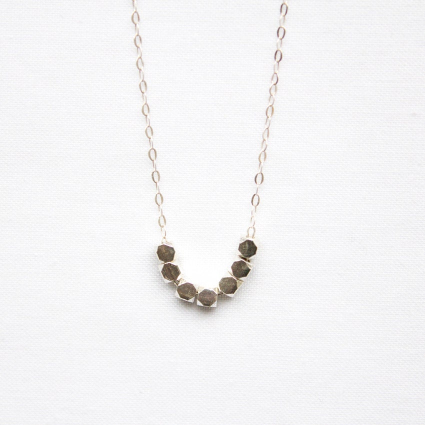 ALICE // Silver Cube Necklace - sterling silver cubes on a silver chain - minimal everyday jewellery
