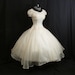 Vintage 1950's 50s Ivory SILK Organza Embroidered Applique Party Prom Wedding Dress Gown