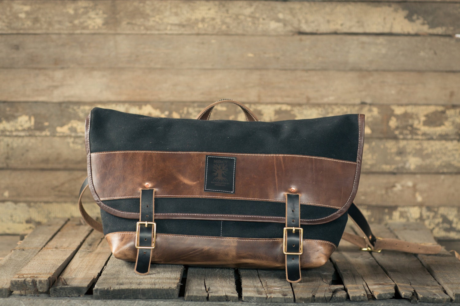 Waxed Canvas and Horween Leather Messenger Bag
