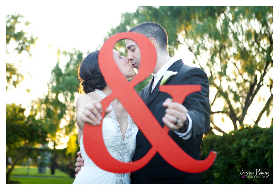 Large Ampersand Photo Prop '&' Wedding Sign -  Red or Choice of Color
