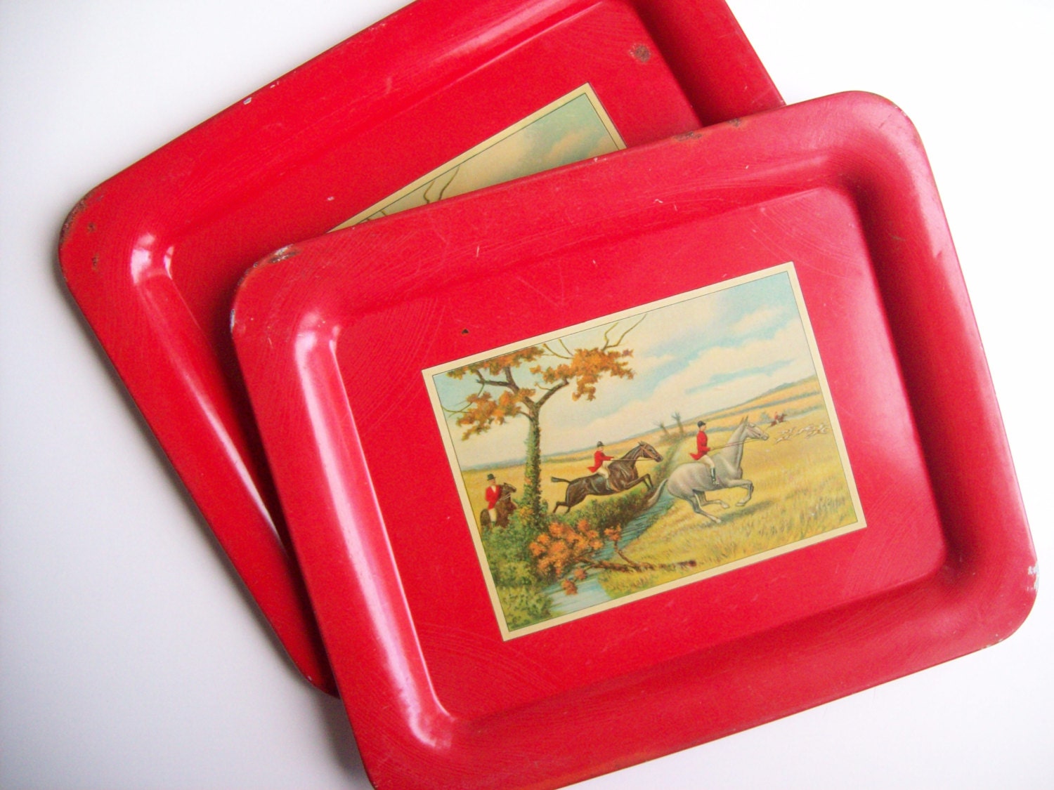 Equestrian Fox Hunt Trays