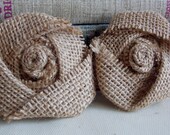 Rustic Wedding Burlap Flowers Burlap Rosettes Shabby Chic Wedding Decor