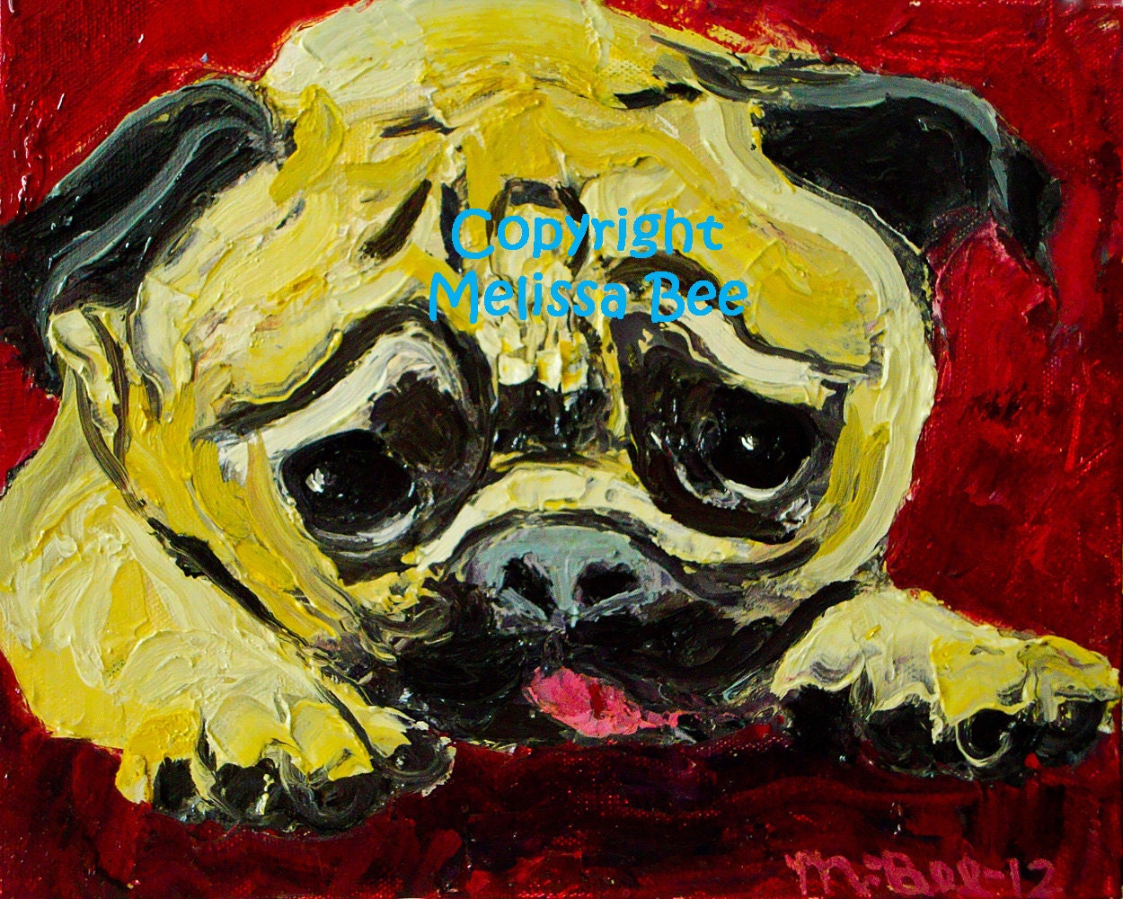 Pug Giclee print 8x10 by Melissa BEE