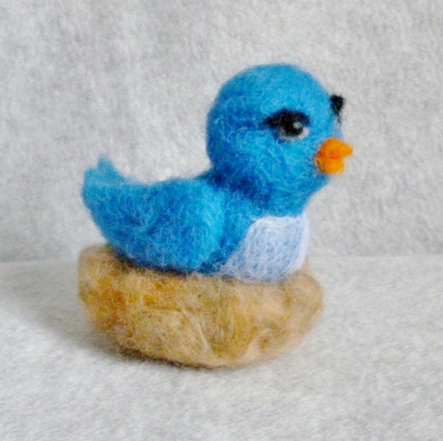 Bluebird needle felted animal  eco friendly