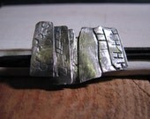 Cityscape Bracelet Men's Metalwork Jewelry Leather Sterling Silver Skyline City Block Skyscraper Bracelet