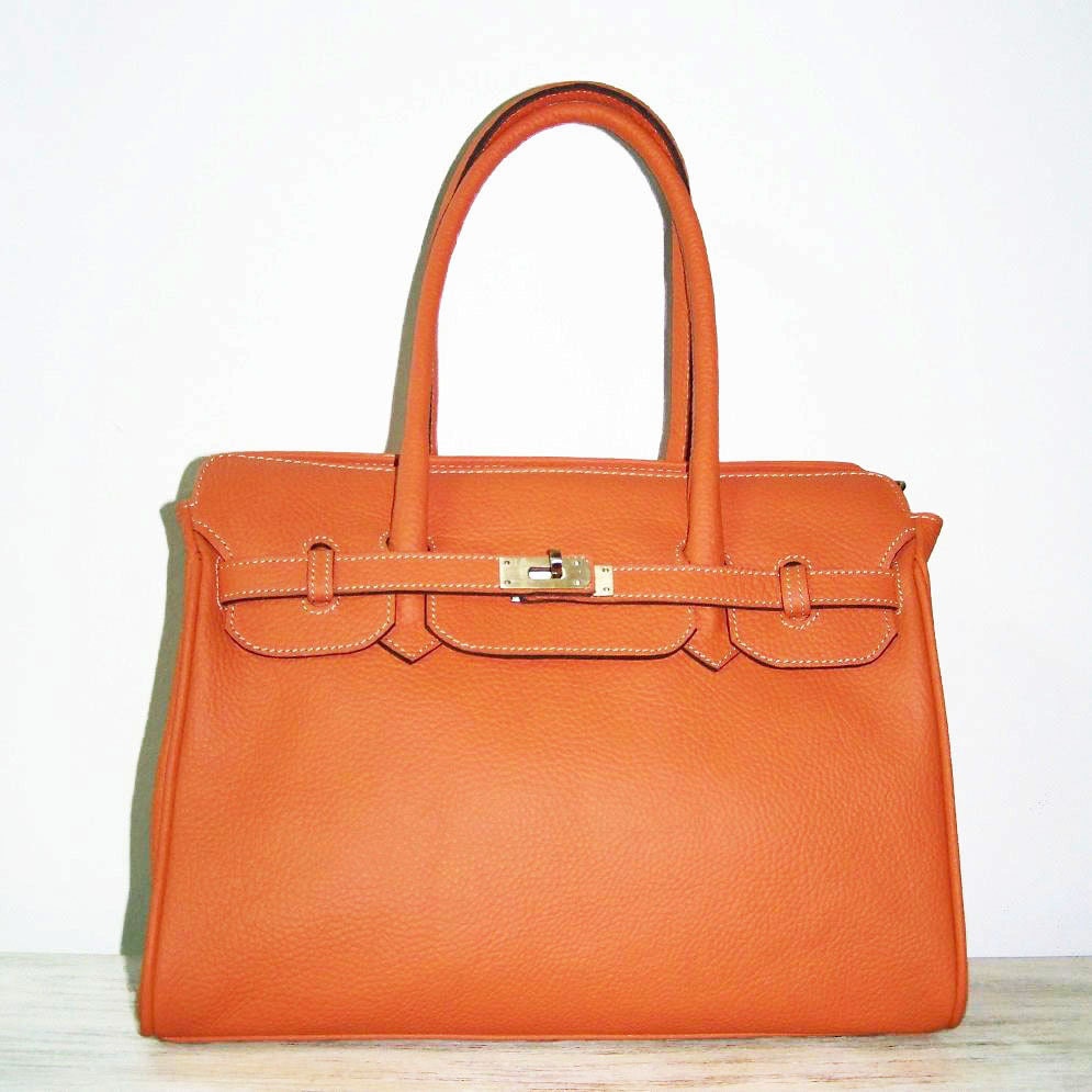 Hot Orange Leather Bag Leather Handbag Leather cross-body Bag Leather Purse Bag Leather Laptop Bag Iris