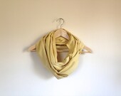 Yellow Cotton Infinity Scarf - handmade, hand-dyed, eco-friendly spring scarf