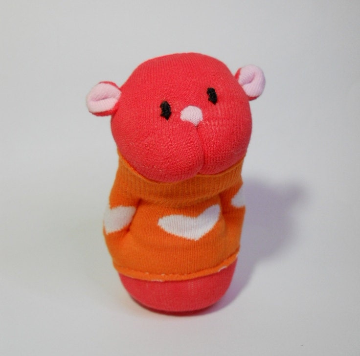 stuffed animal plush creature hamster sock animal toy orange