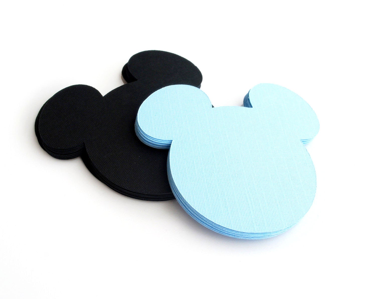 ON SALE 18 Mickey Mouse die cut (4 x3.75 inches) in Black and Baby Blue A179 Il_170x135