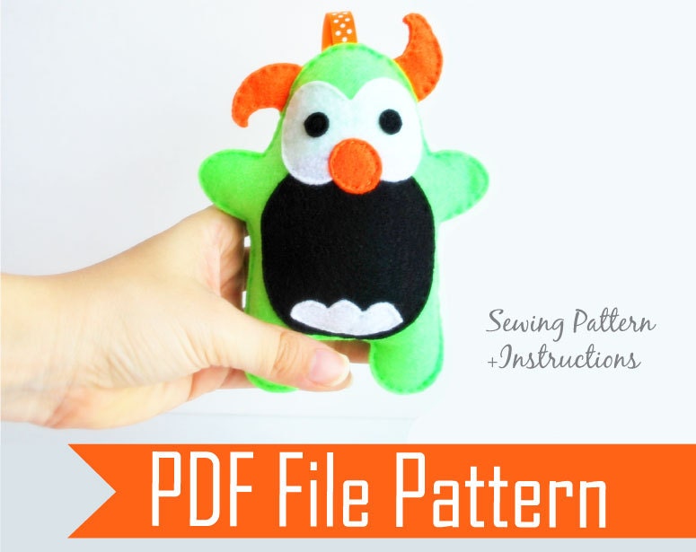 Monster Plush Sewing pattern - PDF ePATTERN Instant Download A777 Il_570xn