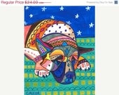 50 OFF SALE - Dog Print - Dog Art - Akita Art Print Poster of Painting Dog Portrait Gift Heather Galler Folk Art - Wedding Gifts