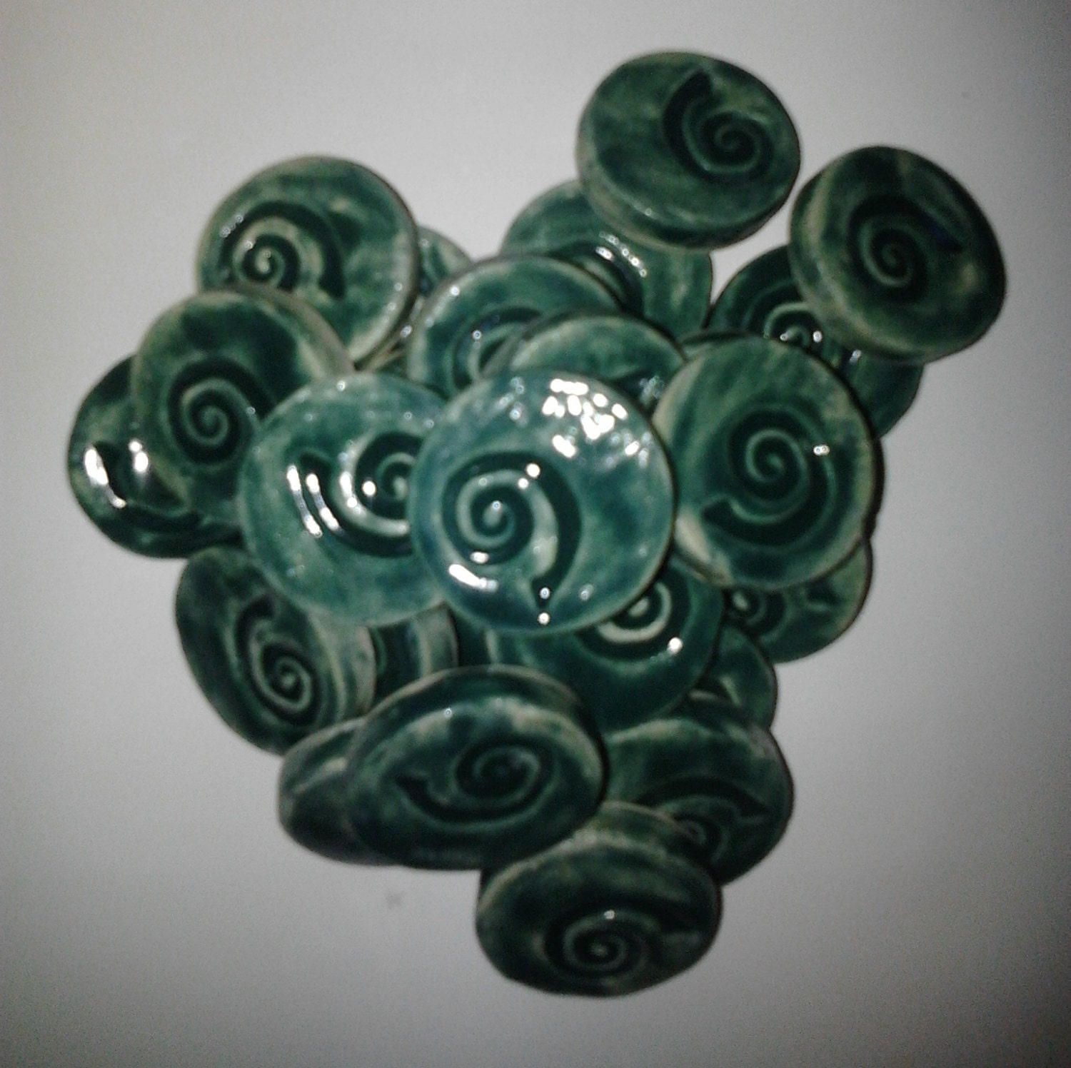 25 pc Handmade Rune Set In Porcelain SPIRAL