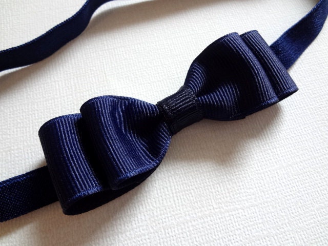 Navy Blue Headband. Navy Hair Bow Headband. Baby Hair Accessories. Girls Hair Accessories. Navy Hair Bow on Elastic Headband