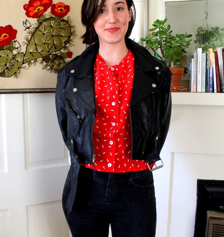 Badass 90s Cropped Leather Jacket