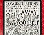 Oh The Places You'll Go -  Dr. Seuss Print Contemporary Cafe Mount 6x6-Word Art Prints