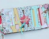 Premade photo scrapbook for family memories chipboard word album mini scrapbook, FM4