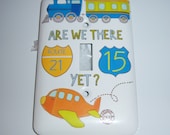 Child's travel themed single light switch cover