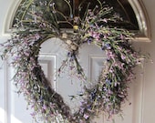 Sweet Lavender Spring Heart OOAK Home Decor Wreath