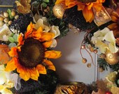 XL SunFLoWeR GiRaFFe Iluminated Ivy OOAK Wreath