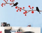 Abstract Tree Birds Flowers 47inch----Removable Graphic Art wall decals stickers home decor